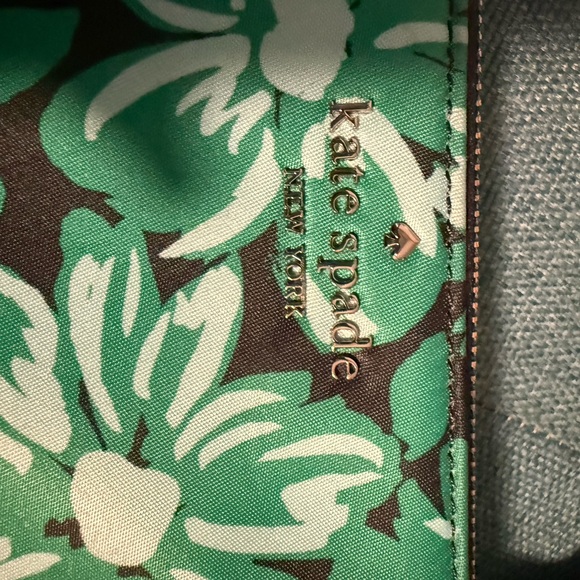 Kate Spade Green and Black Floral Tote - Picture 2 of 3